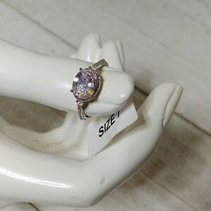 NEW Charmed Aroma 925 Silver Oval Solitaire Ring